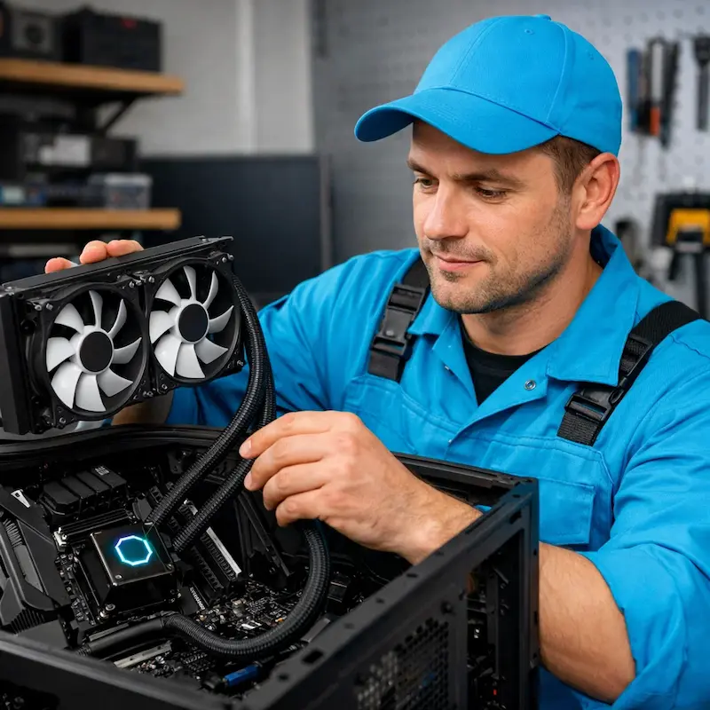 Установка водяного охлаждения на компьютер в Красном Селе